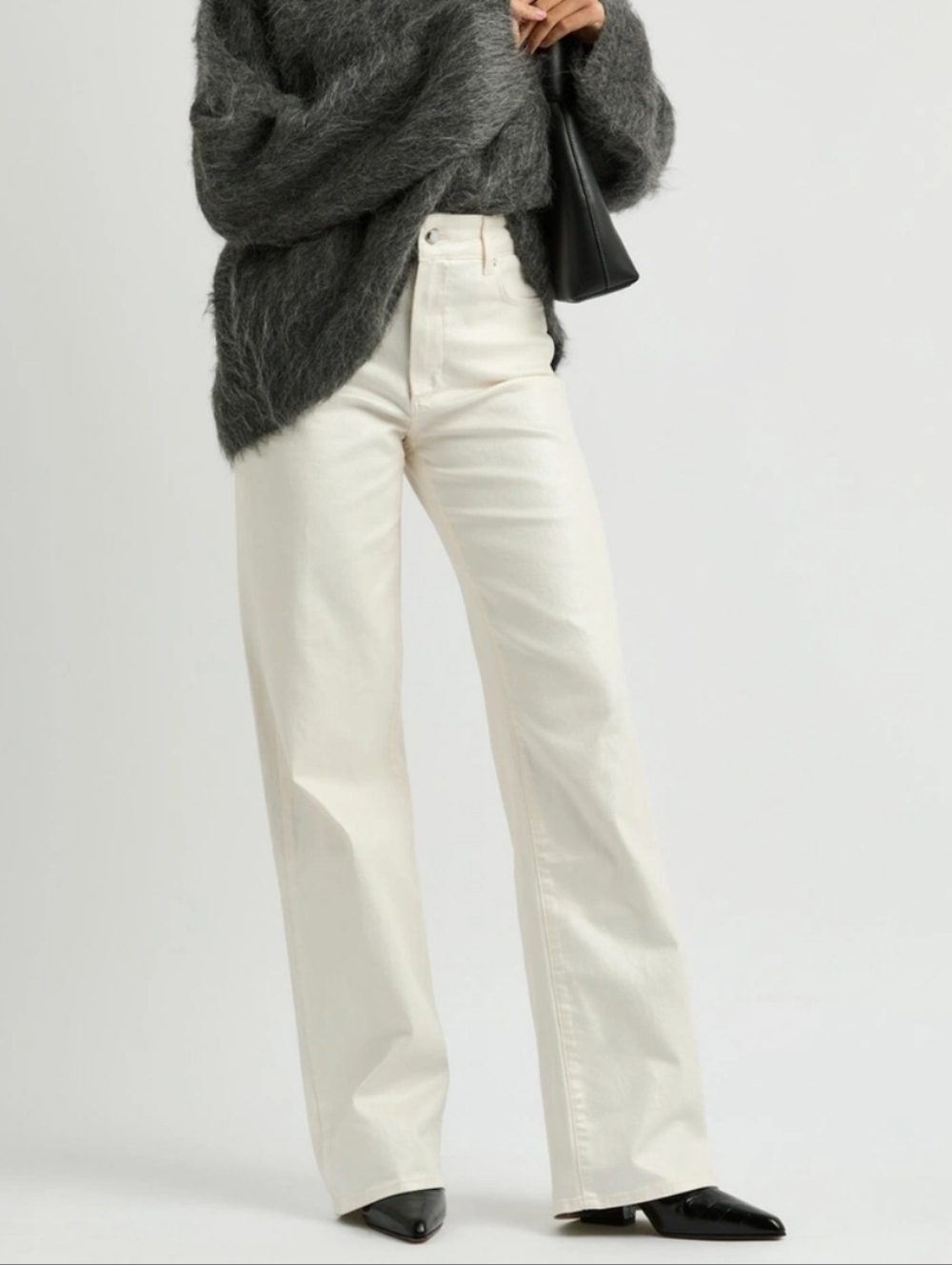 PAIGE Sasha Pearl White Coated Straight Leg Jeans Lux Minimalist Neutral Indie